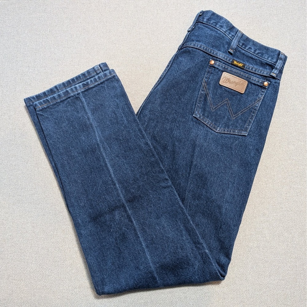 Wrangler 13MWZ Cowboy Cut Mens 40x32 Jeans Dark Wash 100% Cotton Denim Straight